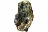 Amethyst & Green Quartz Geode on Metal Stand - Uruguay #102085-6